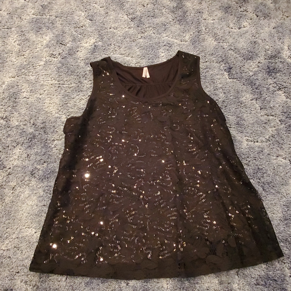 Sequence black tank top